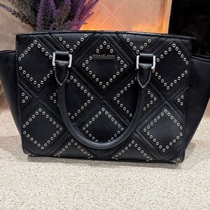 Michael Kors Black Diamond-Patterned Satchel. Beautiful leather